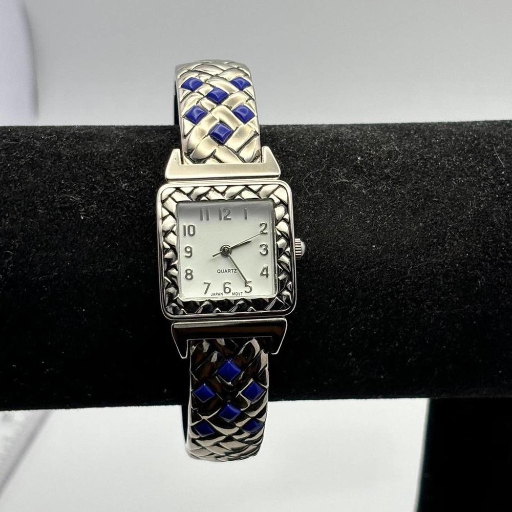 Silver blue watch
